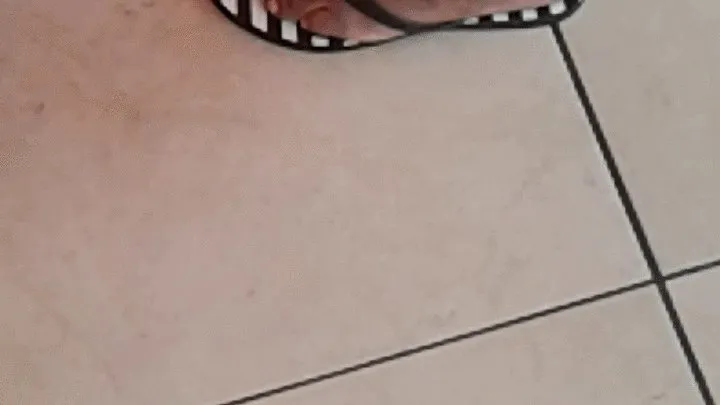 Meaty Pedicured Feet In Flip Flops at Mall