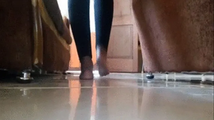 Hot GH Babe Standing & Walking with Enticing, Thick, Meaty Feet & Soles