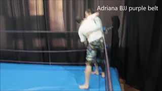 Adriana bjj purple belt vs bigger guy