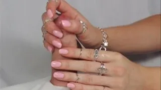 HD41 Pink Nails with lots of rings