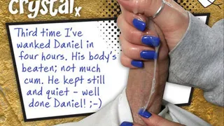 Royal Blue Nails Handjob in Bed - Third Wank in 4 Hours