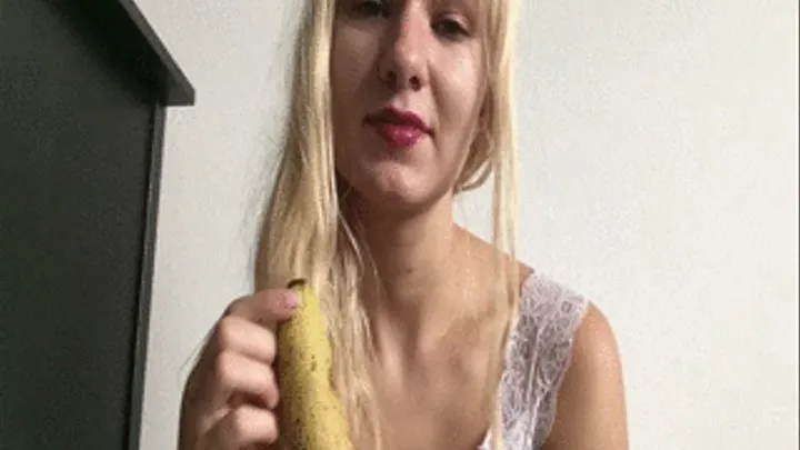 Eating banana seductively