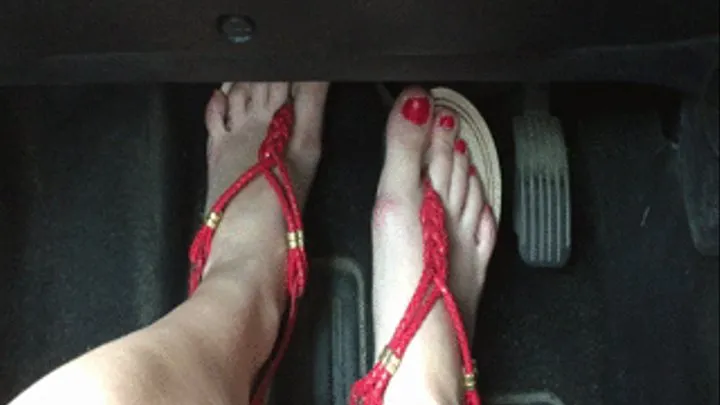 Sandals on pedals