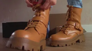 Brown Lace Up Boot Squeeze