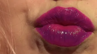 Shiny, Purple Lipstick Lips