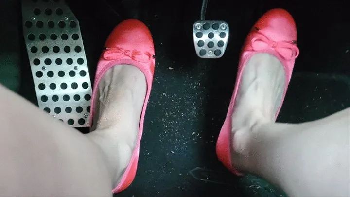 Coral Satin Flats On Pedals