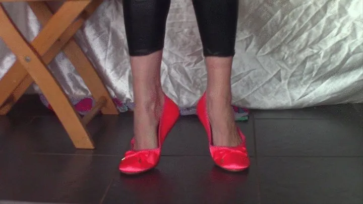 Coral Satin Flats Worship