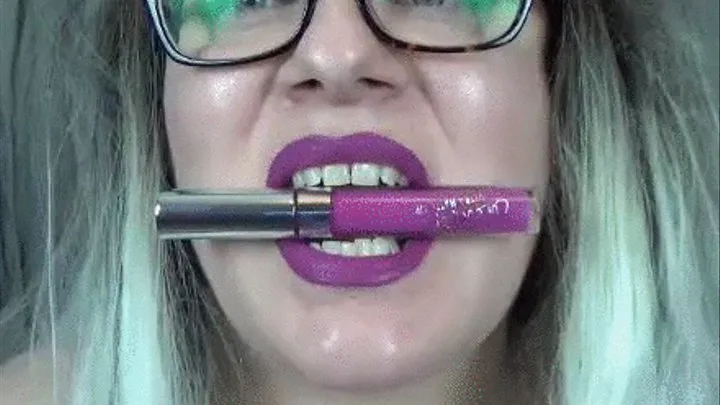 Purple Lippy Application & Kisses