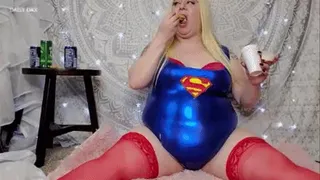 Supergirl Is A Hungry Hiccupping BBW Super SLOB