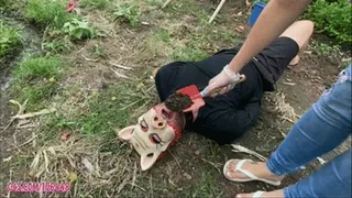 Slave Pig Humiliation Eat Mud and Grass by Princess Deh