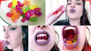 Many gummy bears in my mouth (1280 x )