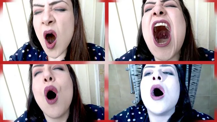 Yawning a lot closeup
