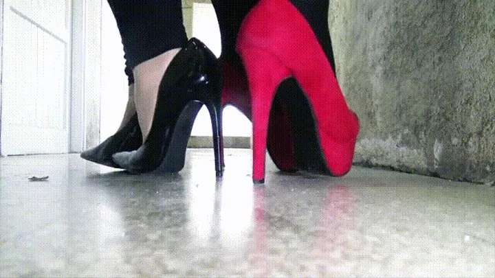 Four heels walking and tapping