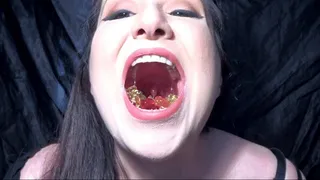 I chew gummy bears with my throat wide open