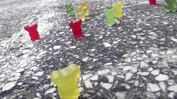 I trample and crush innocent gummy bears