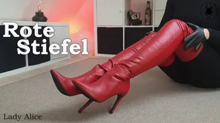 Rote Lederoverknees - Red overknee Boots