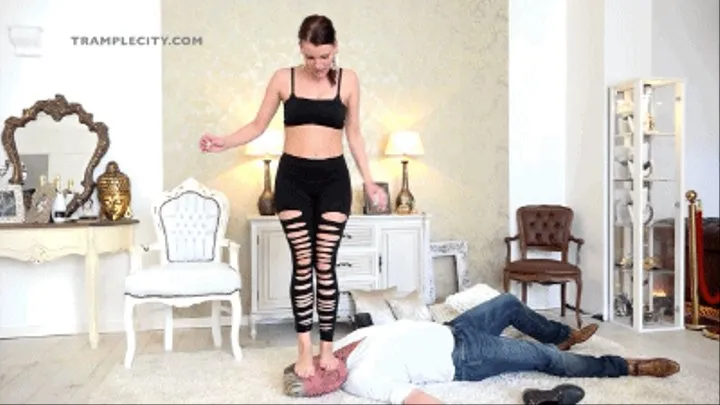 A sexy weight fetish session with trampling, kneeling and face sitting ( Lady Joy )