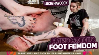 He will suffer under my gothic feet! ( Foot Domination with Lady Lucia Haycock )