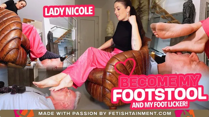 Become my licking slave and footrest ( Foot Domination with Lady Nicole )