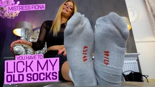 You are now going to lick my dirty old socks ( Foot Humiliation and Socks Fetish with Mistress Fiona )