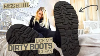 Lick my winter boots clean! ( Boot Fetish and Humiliation with MIss Elli H )