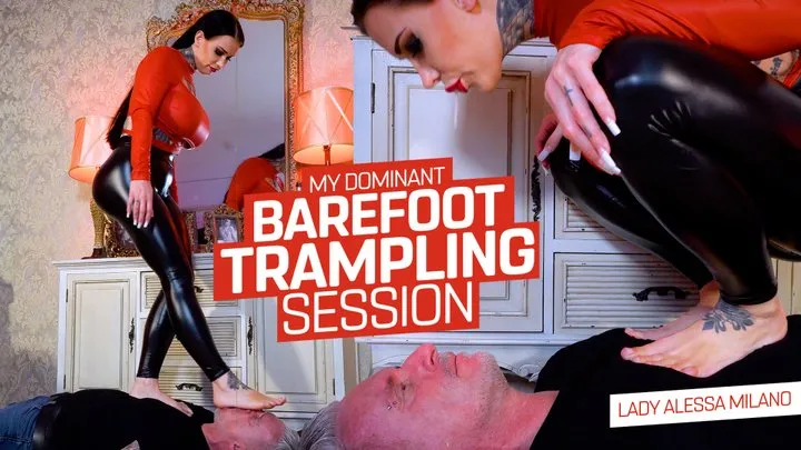 I spit on him and trample him for my pleasure ( Trampling &amp;amp; Spitting with Lady Alessa Milano )