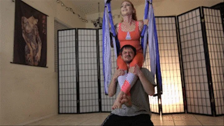 Aerial Yoga KO's **Very Intense Scissorholds** - Featuring Olivia Rose