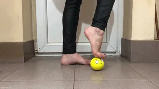 STOMPING YELLOW SOFT BALL LIKE IT'S YOUR LOSER FACE