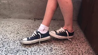 MISMATCHED SOCKS AND CONVERSE SNEAKERS