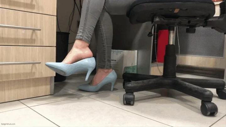 OFFICE HIGH HEELS BLUE STILETTO PUMPS