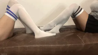 SEXY LONG SOCKS AND HOT LEGS TEASE