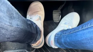 PEDAL PUMPING AND DRIVING FROM WORK IN WHITE SWEATY SNEAKERS - MOB