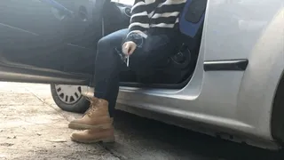 WAITING AND SMOKING IN HER CAR