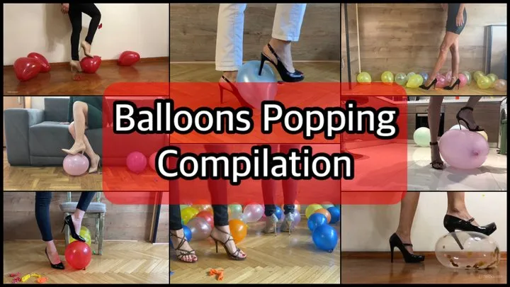 BALLOONS POPPING IN HIGH HEELS ULTIMATE HEEL POP COMPILATION