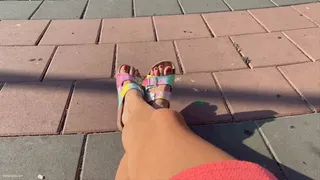 BIRKENSTOCK SANDALS SHOEPLAY IN A PUBLIC PARK