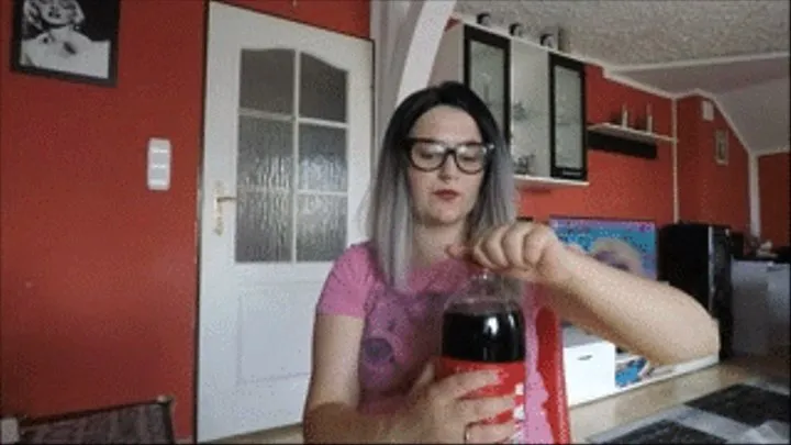 Burping clip 2: Big loud burping after drinking cola.