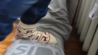 Winter socks trampling