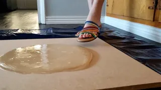 Karina Rainbow Sandals Stuck in Mega Sticky Glue Trap