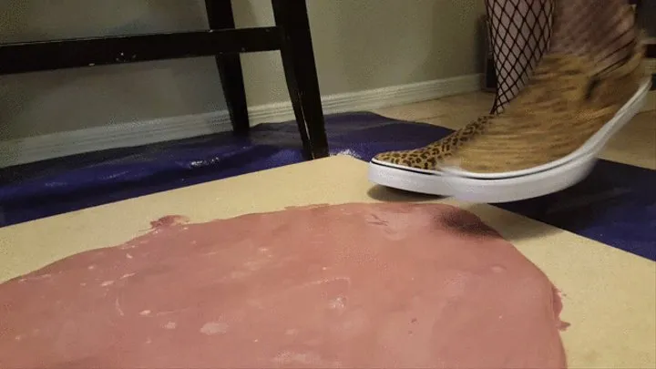 Skyler Moon Stuck in Slip-on Shoes and Fishnets