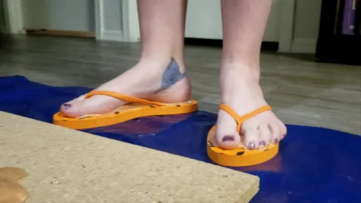 Ling Stuck in Sticky Halloween Flip Flops