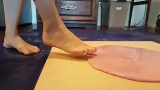 Karina Stuck Barefoot in New Mega Sticky Glue Trap