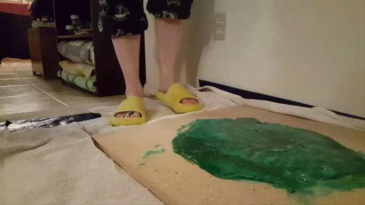 Monster Stuck in Sticky Foam Flip Flop Slides