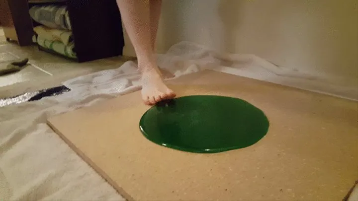 Monster Stuck Barefoot in Seafoam Glue