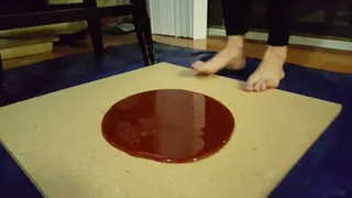 Lee Lynn Stuck Barefoot in Honey Glue Trap