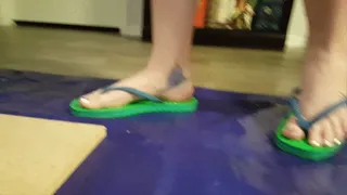 Ling Stuck in Ultra Sticky Glue Filled Flip Flops
