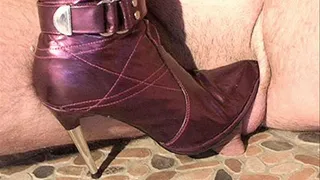 PURPLE BOOTS VS COCK & BALLS