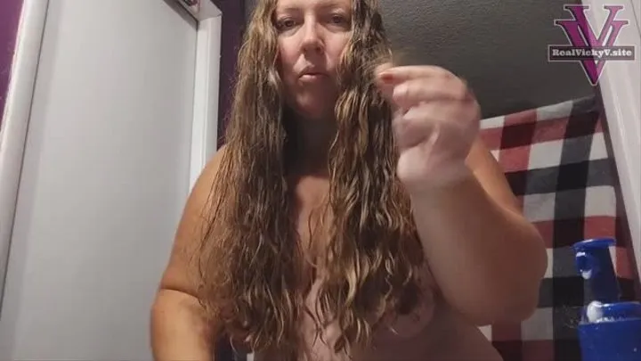 long hair conditioning treatment and titty shaking