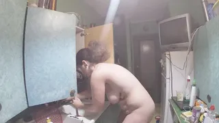 Sexy naked plumber with a big plunger