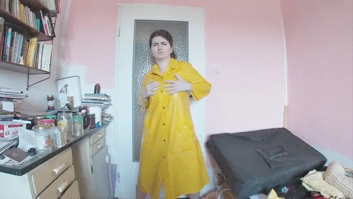 Dancing with yello raincoat on me