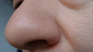 My nose very close